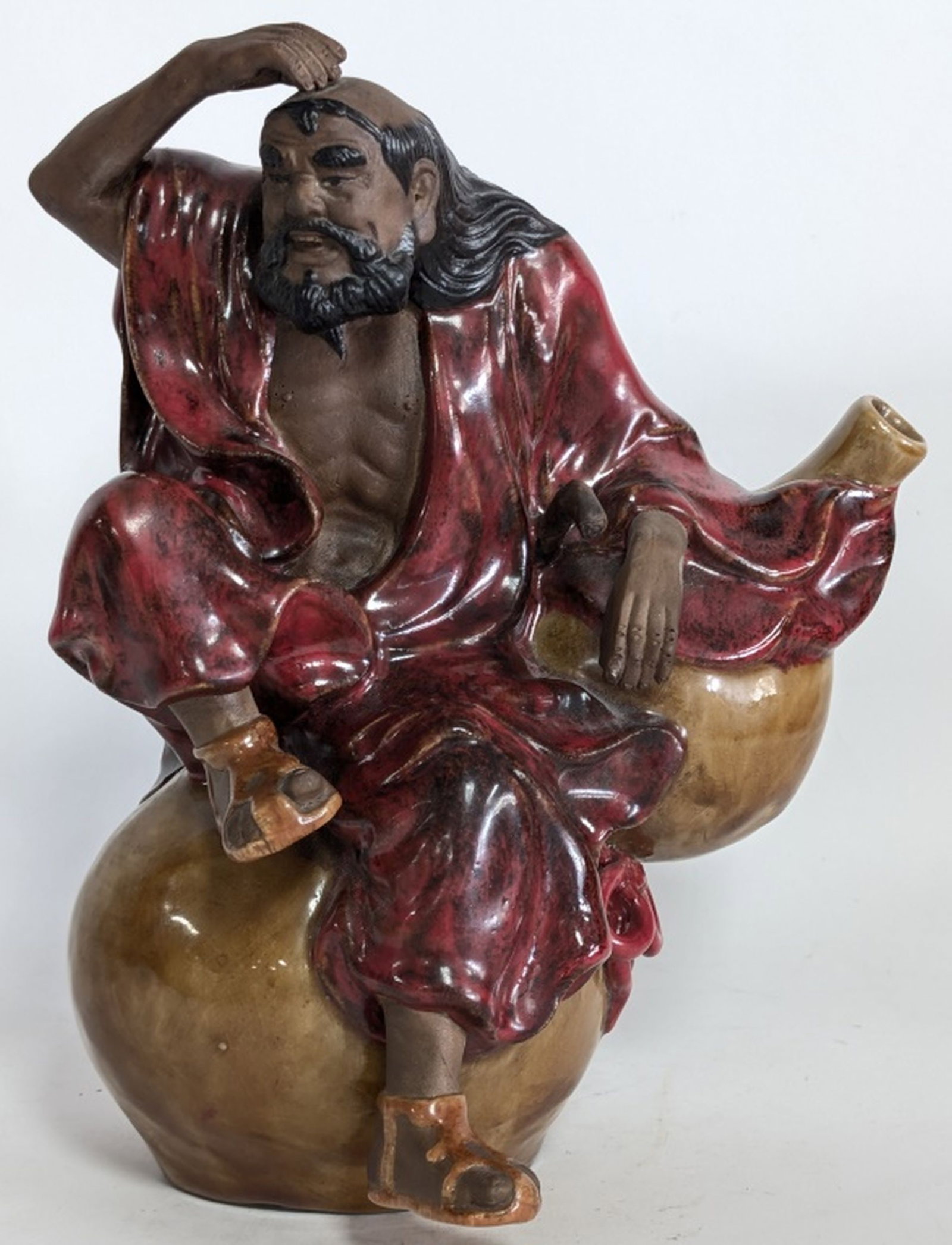 Antique Chinese Shiwan Pottery Figure 10.5H" (1 of 7)
