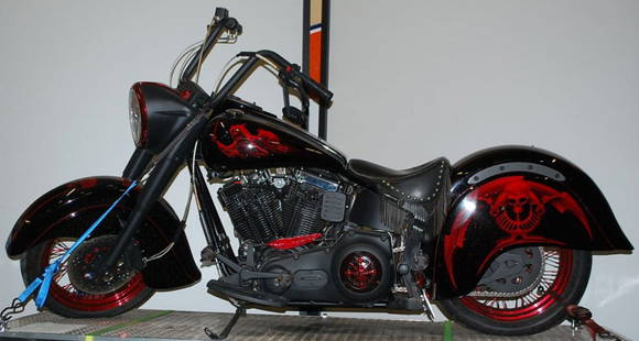 1999 INDIAN CHIEF CUSTOM MOTORCYCLE: #134 0F 1100 BUILT BY CMC CUSTOMS OF CALIFORNIA BEFORE INDIAN COULD SELL THE NAME IN 2000, S&S 113 CU IN MOTOR, PAINTED BY FAMED ARTIST JACK JONES WHO HAS ARTWORK IN THE SMITHSONIAN. THIS IS THE ONLY