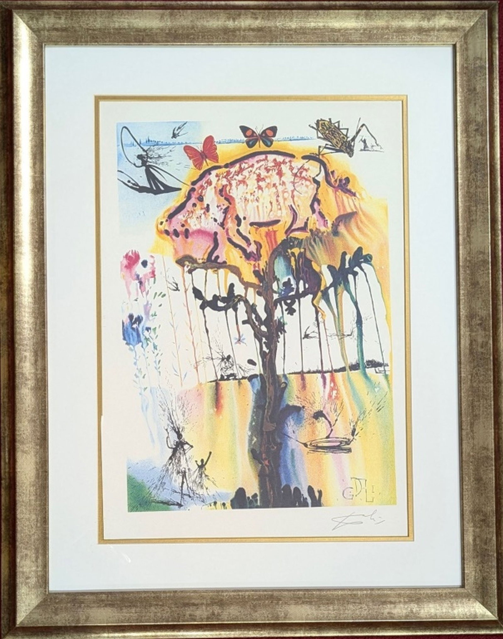 Dali "Pig & Pepper" Alice in Wonderland, Signed: Salvador Dali­, Pig and Pepper from Alice in Wonderland, Signed Color Lithograph. Color lithograph by the renowned Spanish Surrealist master Salvador Dali depicting Pig and Pepper, one of the cel