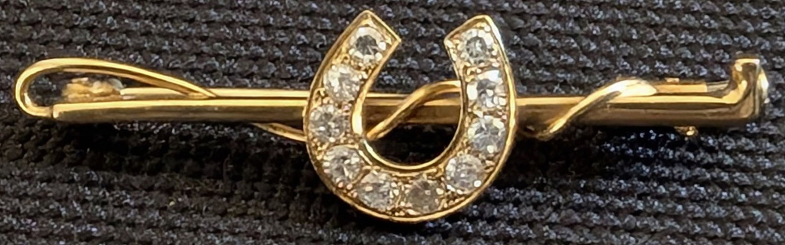 Victorian 18K Diamond Horseshoe Equestrian Brooch (1 of 14)
