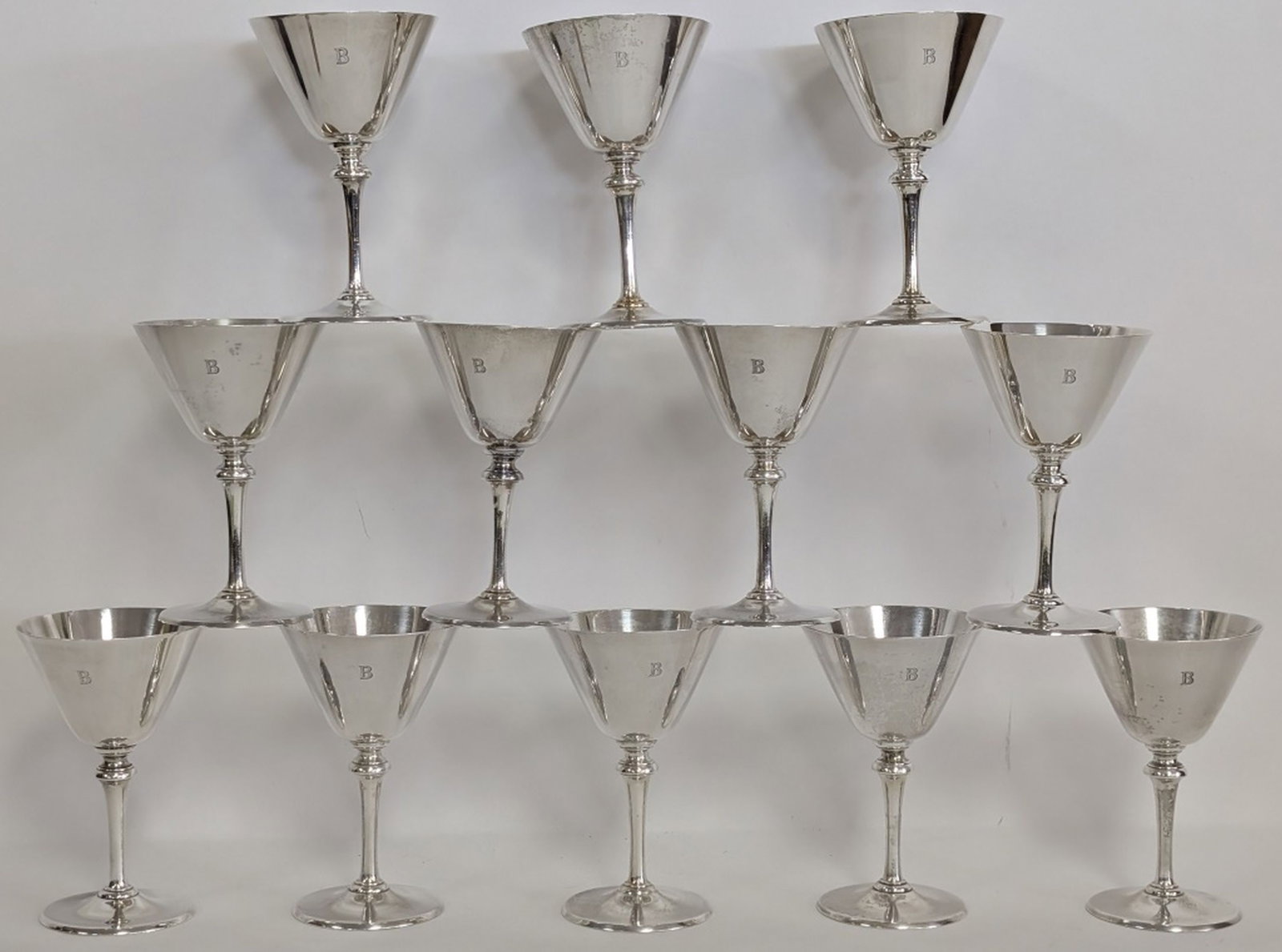 12 Tiffany & Co. Sterling Silver Wine Goblets (1 of 18)
