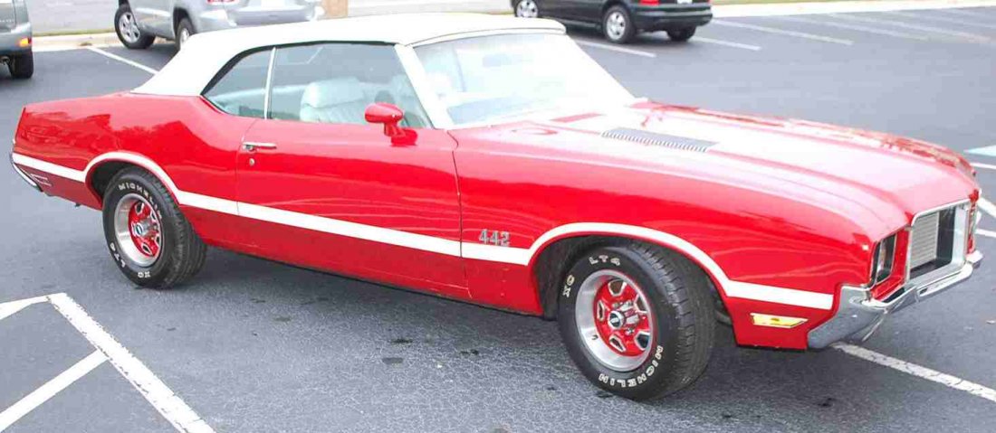 1972 OLDSMOBILE 442 CONVERTIBLE: RUNS AND DRIVES, MATCHING NUMBERS CAR WITH T-22B FORM BY STATE OF GEORGIA VERIFYING VIN #, CAR WAS STOLEN, RECOVERED WITH PLATE STOLEN, WE HAVE POLICE REPORT OF THEFT, POLICE REPORT OF RECOVERY, AND S