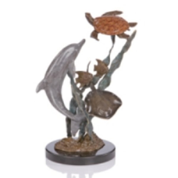 Playground Pals: Bronze and Marble. Dimensions: 12.5" H, 9" W, 6.5" D (D80113)