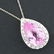 1050: Lab Pink Sapphire Tear Drop Pend w/ Chain in 10KW
