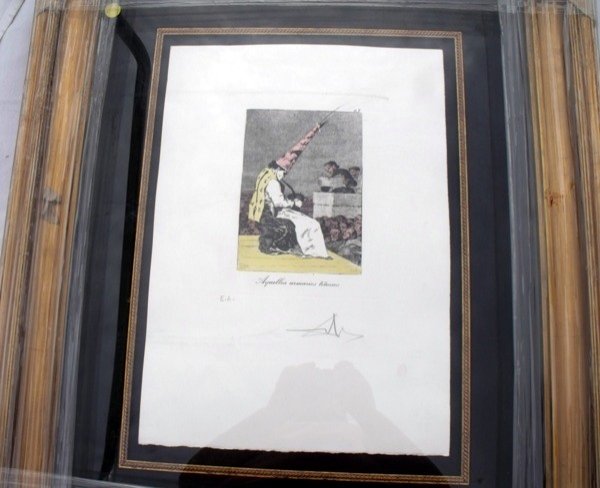 DALI RARE ARTIST PROOF MINT W/COA: DALI ARTIST PROOF HAND SIGNED AND NUMBERED 29X25 FRAMED AUTHENICATED W/COA MINT