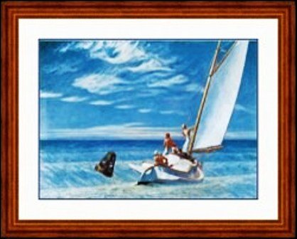 "Ground Swell, 1940" Edward Hopper: Signed Lithograph by, Edward Hopper. Framed Size 37 x 30, Image Size 26 x 19" (D132-212)