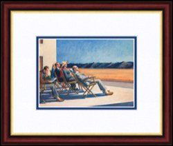 "People in the Sun, 1960" Edward Hopper: Lithograph by Edward Hopper. Framed Size 13 x 11, Image Size: 7 x 5" (D132-244)