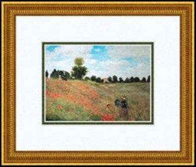 "Les Coquelicots" Claude Monet: Lithograph by Claude Monet. Framed Size 13 x 11, Image Size: 7 x 5" (D132-257)