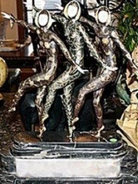 CHIPARUS BRONZE AND IVORY SCULPTURES SET OF 4: SET OF FIVE IMPORTANT BRONZE AND IVORY SCULPTURES-SIGNED W/FOUNDRY SEAL-MOUNTED ON MARBLE AND ONXYZ BASES-ONE ESTATE-METICOUSLY MAINTAINED-MINT -AUTHENICATED-VERY,VERY LOW OPENING BID