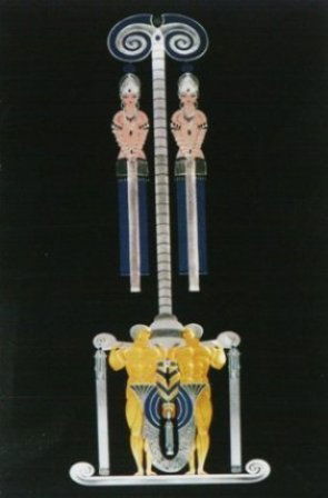 Erte' "Les Priestess": Quality framed and matted, Offset Lithograph frame 22 by 18