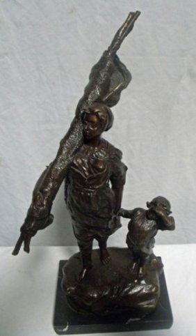 "Mother and child" Elizabeth Nourse: Signed Bronze statue by Elizabeth Nourse. 25.25" H, 10.75" W, 7.5" D