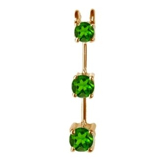 .50 ct Three Stone Chrome Diopside Pendant 14k Gold: 3 Stone Pendant (1 Grams) Green, Very Good, 0.50 ct 3 Stones, AA. DTSP12230814
