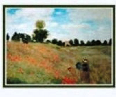 "Les Coquelicots" Claude Monet: Lithograph by Claude Monet. Framed Size 13 x 11, Image Size: 7 x 5" (D132-257)