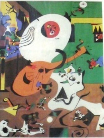 "Dutch Interior 1" Joan Miro: Limited edition plate signed Giclee by Joan Miro. Framed 19 x22" Image 9 x12" COA 21/300