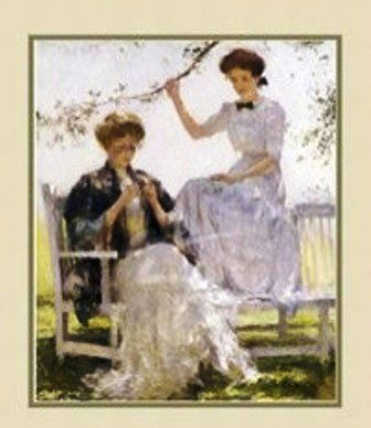 "Sunshine and Shadow" Benson: Lithograph by Benson. Framed 33x37, Image 22x26.