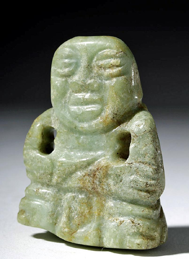 Late Olmec / Early Maya Green Jade Figural Pendant (1 of 7)