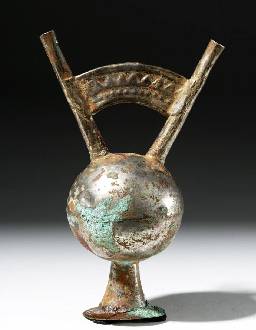 Rare Sican Silver Votive Twin-Spouted Vessel (1 of 8)