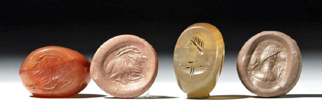 Lot of 2 Large Sassanian Stone Seal Beads (1 of 3)