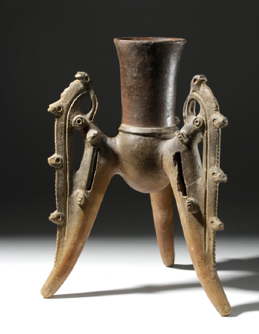 Large Costa Rican Brownware Pottery Spider-Legged Jar (1 of 7)