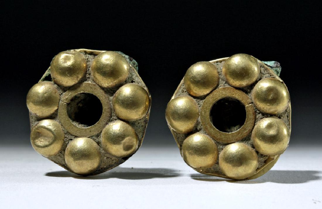 Matched Pair of Inca Gold & Copper Ear Spools (1 of 4)