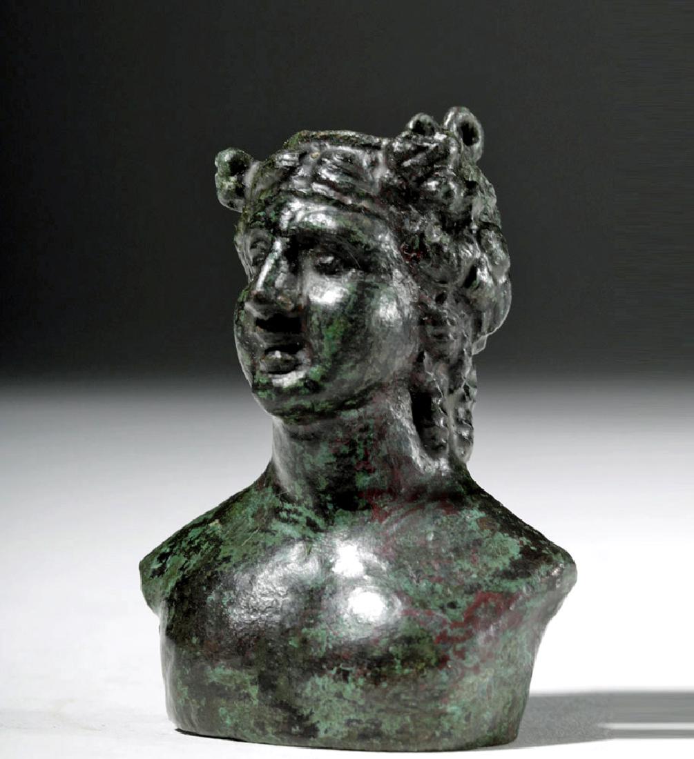 Exemplary Roman Bronze Figural Balsamarium - Antinous (1 of 6)