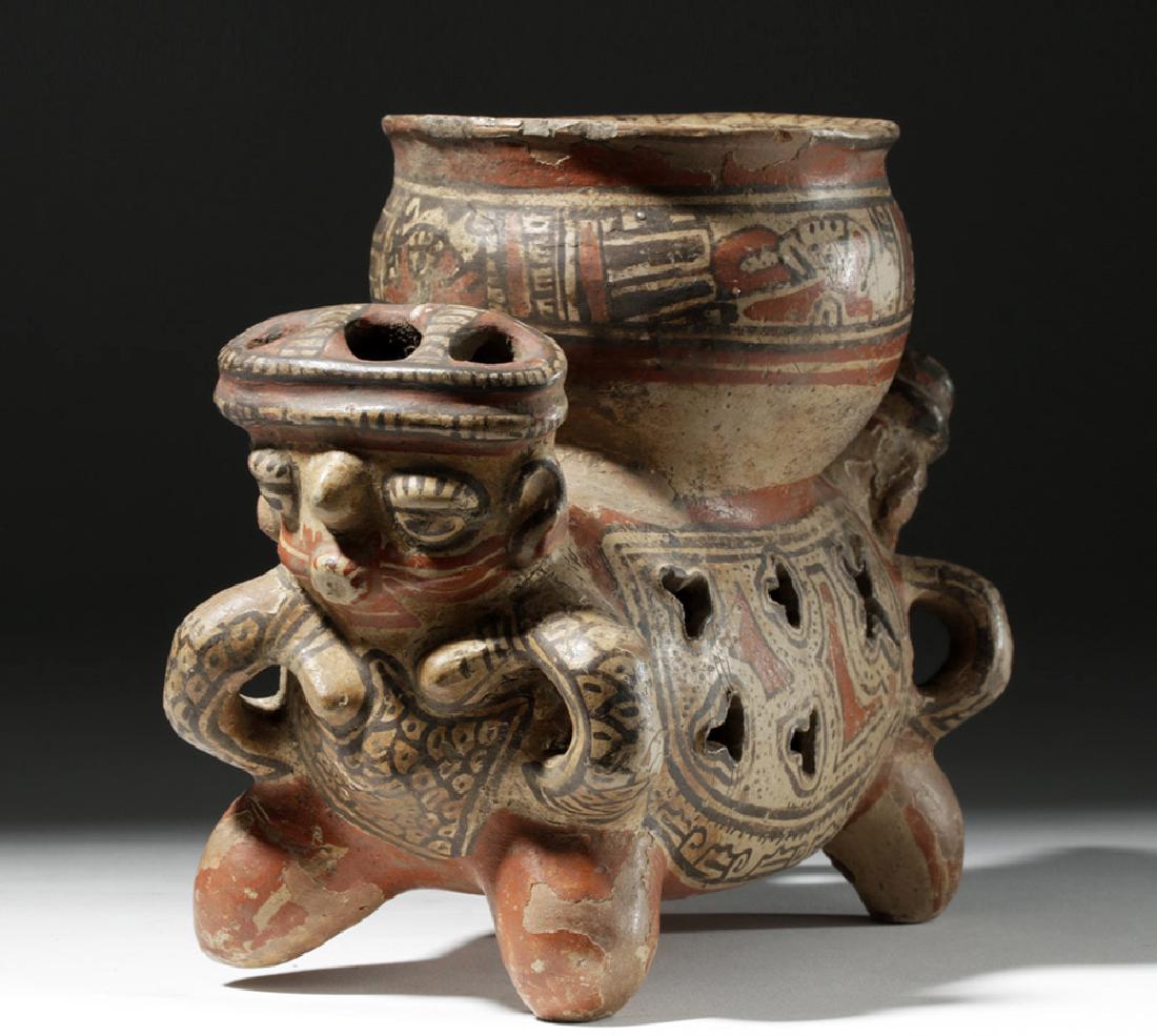 Fine Costa Rican Pottery Rattling Janus Headed Vessel (1 of 8)