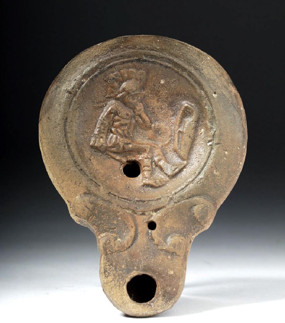 Roman Terracotta Oil Lamp with Fallen Gladiator (1 of 8)