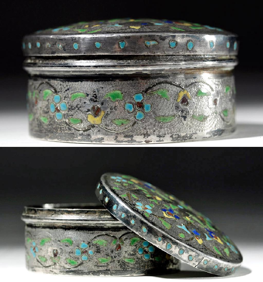 Early 20th C. Russian Enameled Silver Lidded Box (1 of 7)