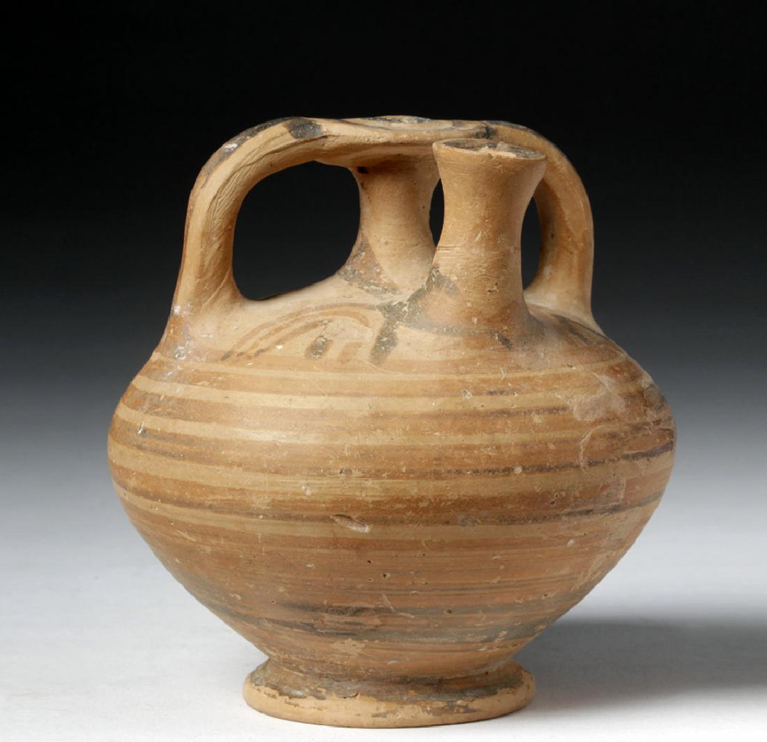 Greek Mycenaean Pottery Stirrup Vessel (1 of 6)