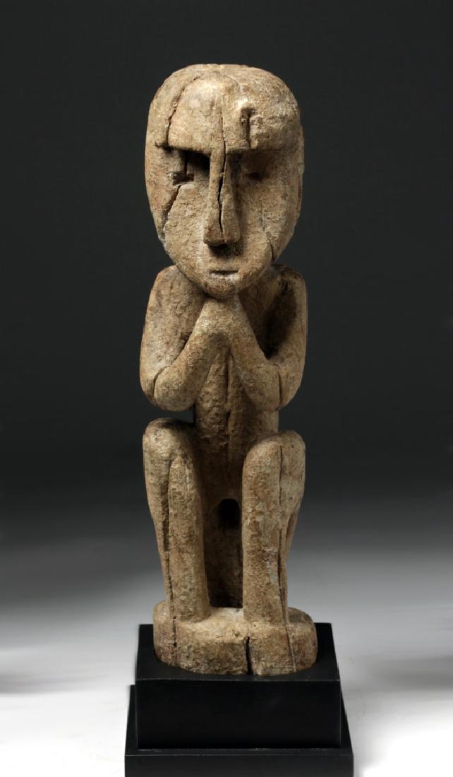 Early 20th C. Nepalese Wood Guardian Figure (1 of 5)