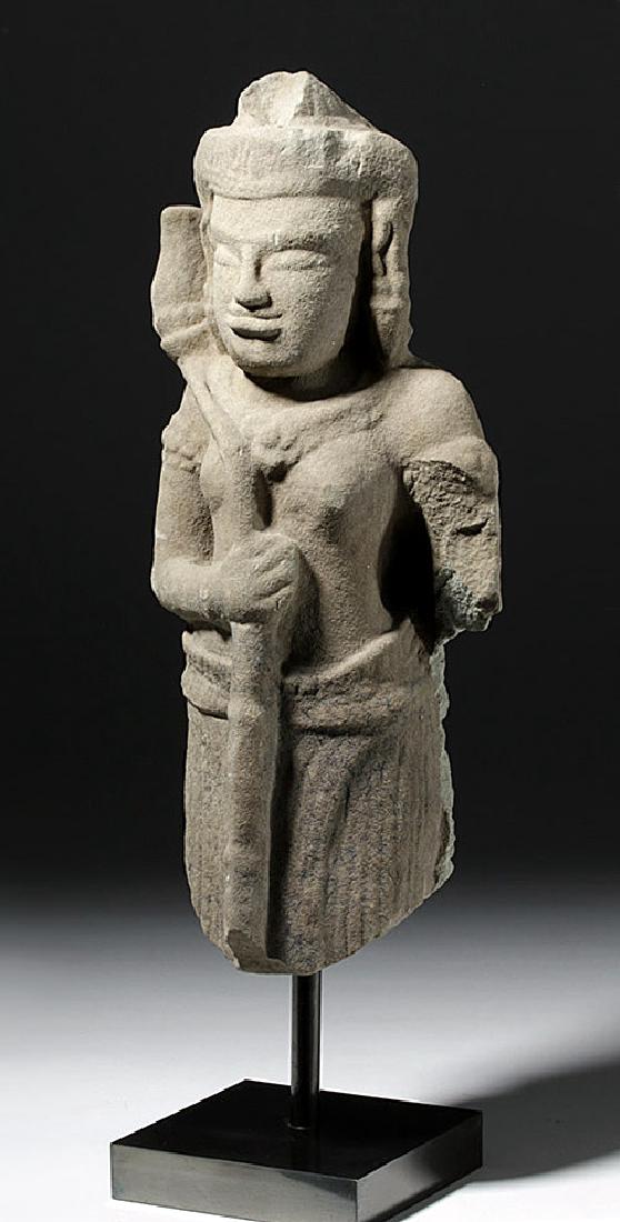 12th C. Khmer Sandstone Female Goddess (Devi) (1 of 6)