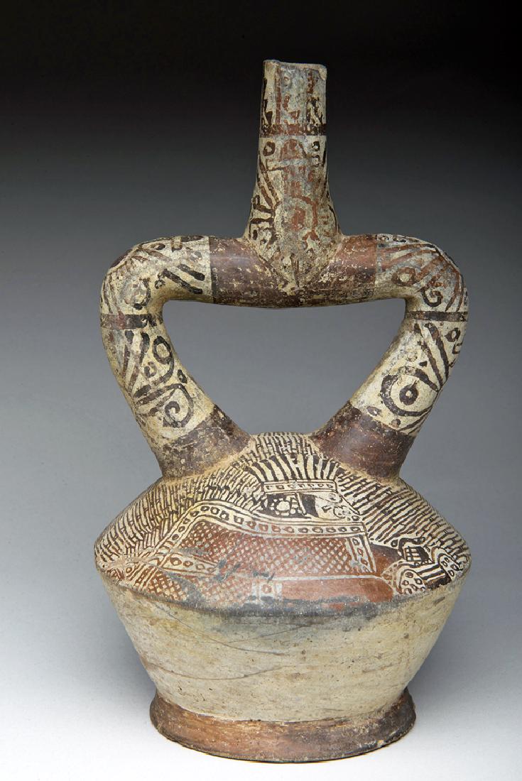Moche Fineline Pottery Stirrup Vessel - Lords (1 of 5)