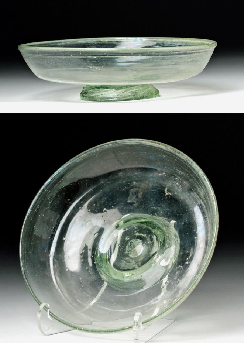 Gorgeous Roman Translucent Green Glass Footed Dish (1 of 6)