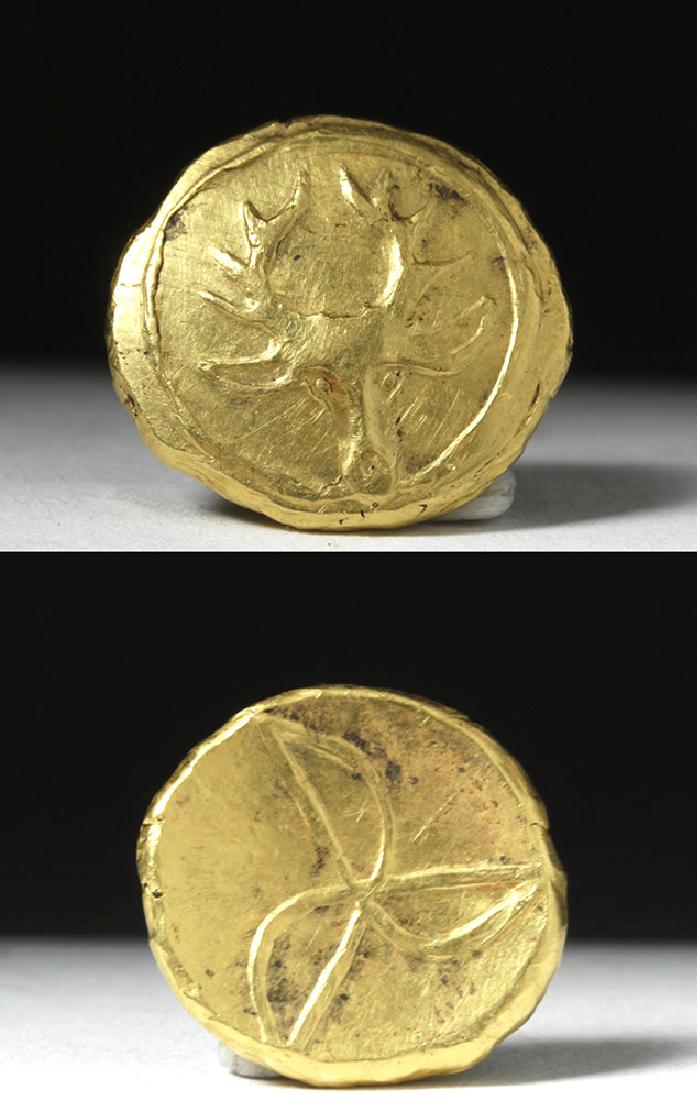 Rare Scythian 22K+ Gold Button w/ Stag (1 of 3)