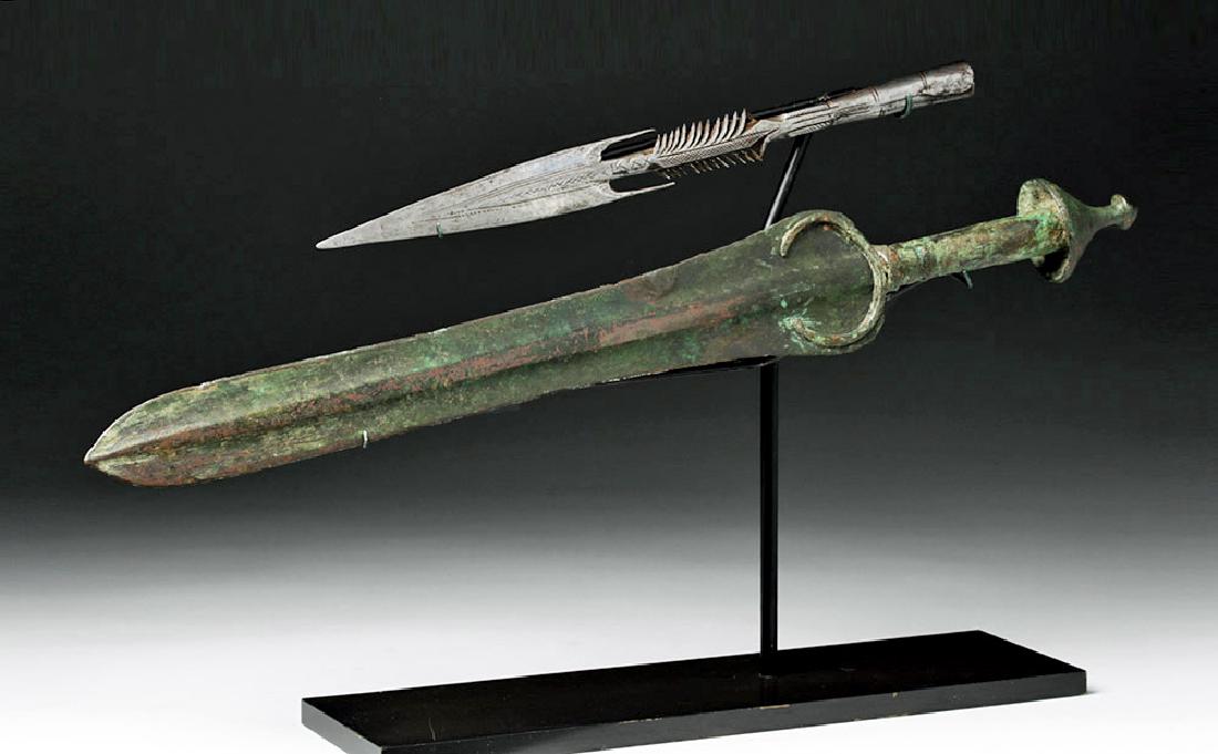 Large Amlash Bronze Sword & Persian Silver Spear Head (1 of 4)