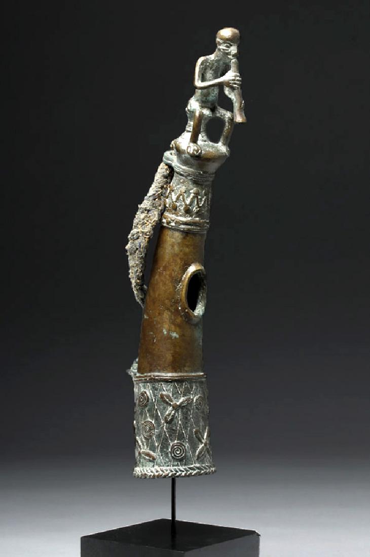 Late 19th C. African Cameroon Bronze Ceremonial Horn (1 of 6)