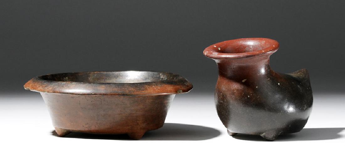 Pair of Teotihuacan Red / Brown Pottery Vessels (1 of 6)