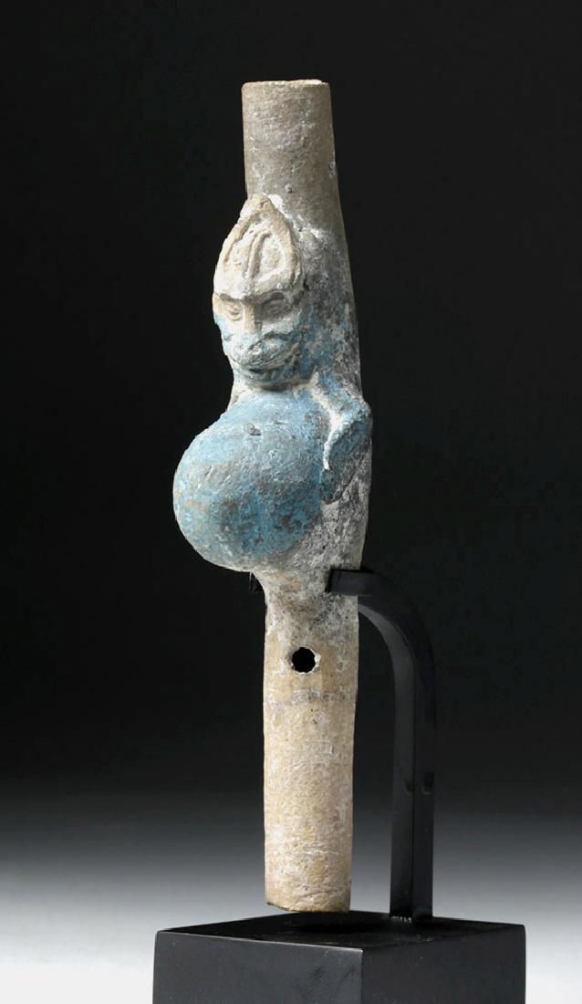 Mayan Earthenware Warrior Flute, Original Blue Pigment (1 of 5)