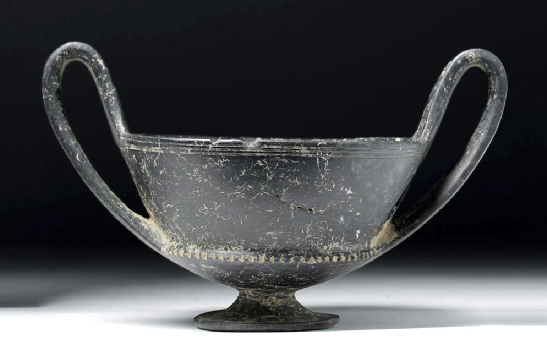 Fine Etruscan Bucchero Pottery Kantharos (1 of 7)