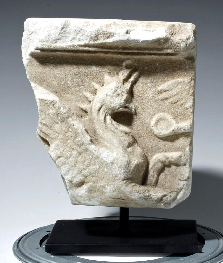 Lovely Roman Marble Fragment of Sarcophagus w/ Griffin (1 of 6)
