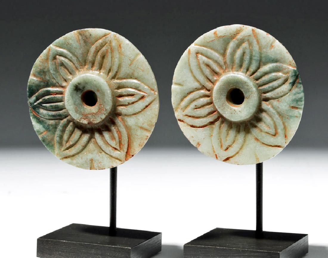 Mayan Jade Ear Flares - Floral Design (pr) (1 of 5)
