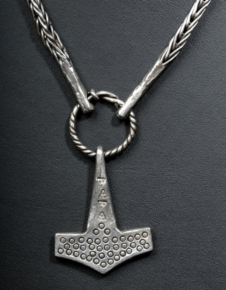 Important Viking Silver Thor's Hammer Necklace (1 of 5)