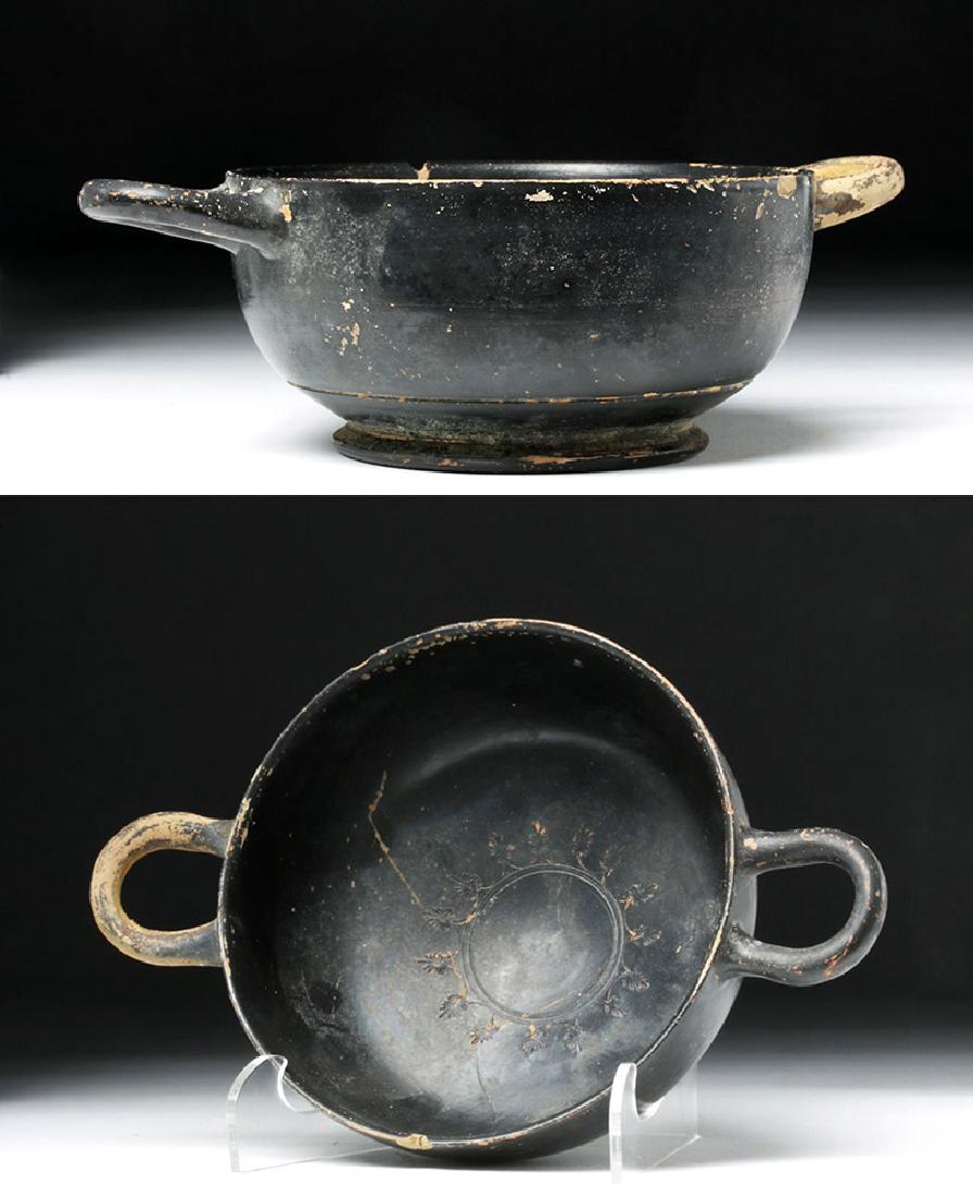 Greek Blackware Drinking Cup - Incised Interior (1 of 6)