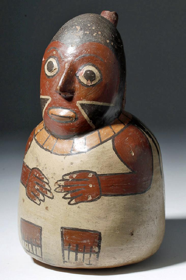 Nazca Polychrome Spouted Vessel - Seated Man (1 of 7)