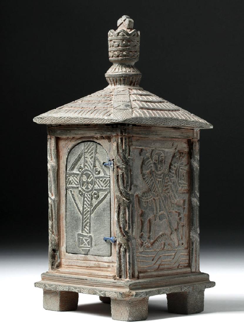 20th C. Ethiopian Slate Shrine Christian Iconography (1 of 10)