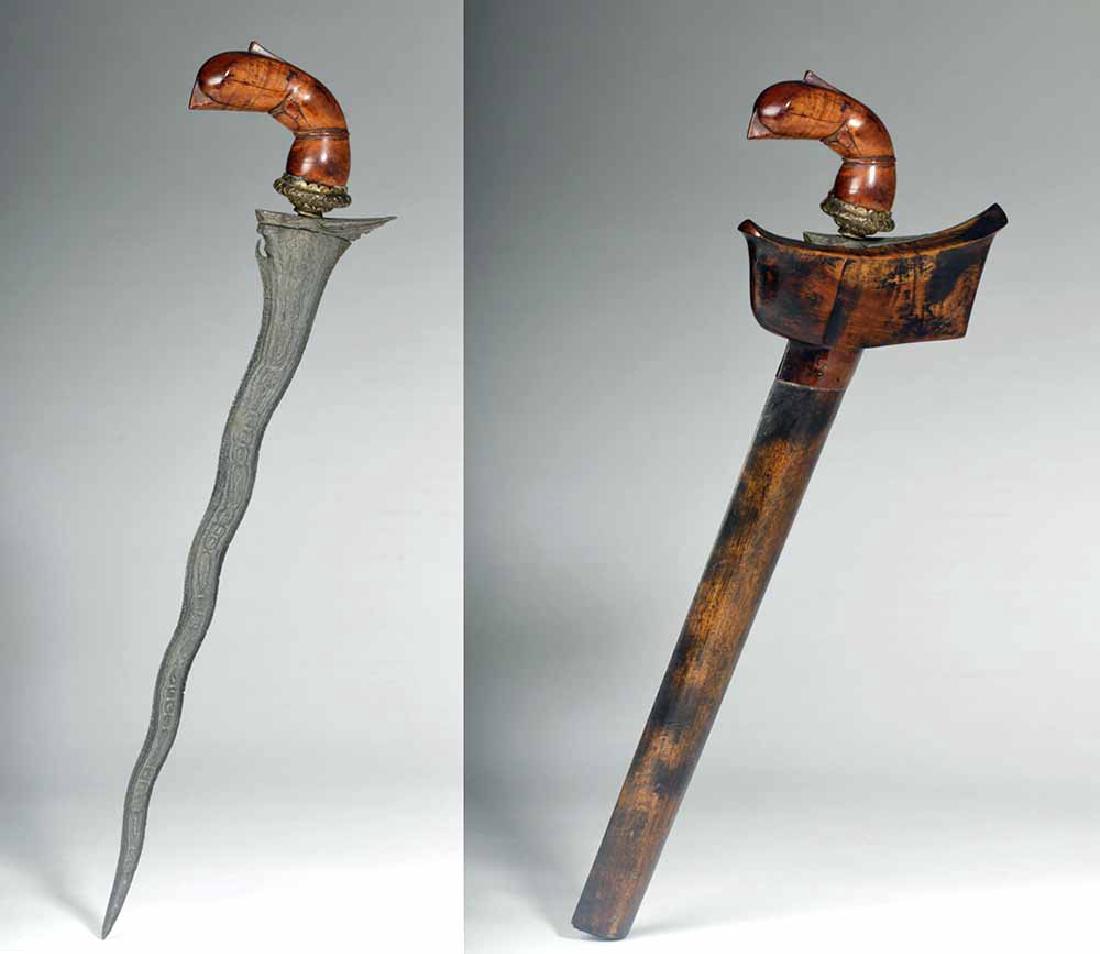 19th C. Indonesian Kris in Wood Sheath - Great Patina! (1 of 8)