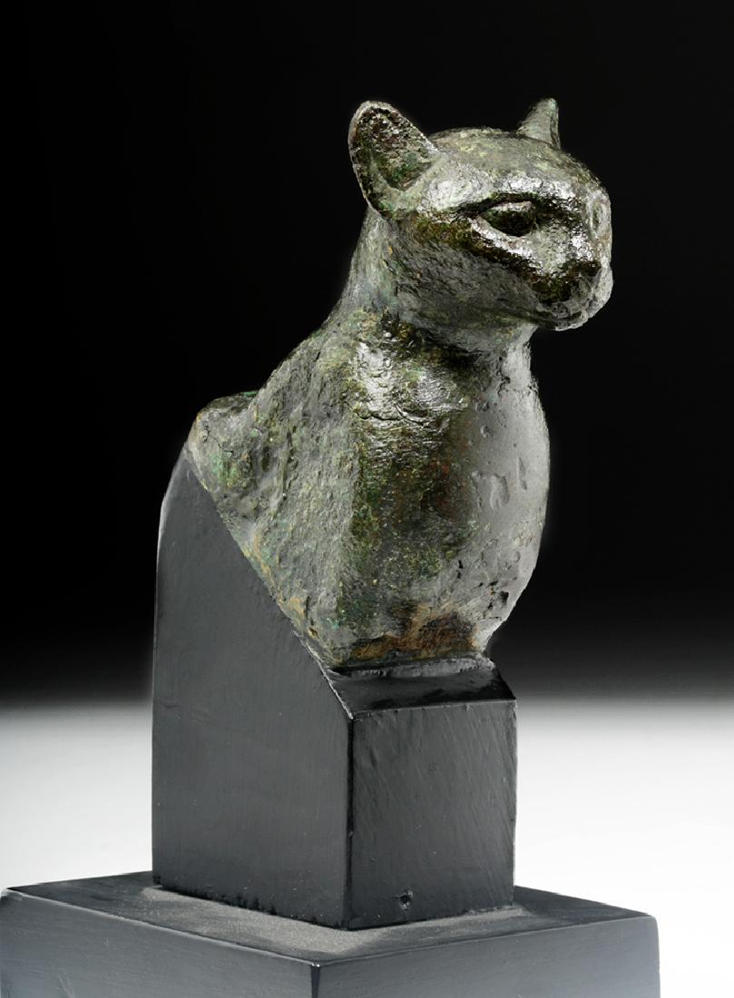 Published Egyptian Bronze Deep Bust of a Cat / Bastet (1 of 6)