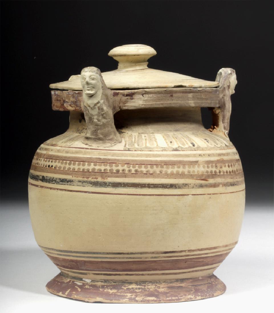 Corinthian Pottery Lidded Pyxis w/ Caryatids (1 of 7)