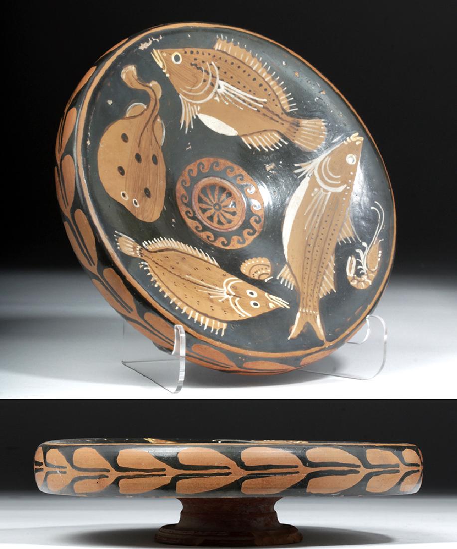 Superb Greek Apulian Pottery Fish Plate (1 of 6)