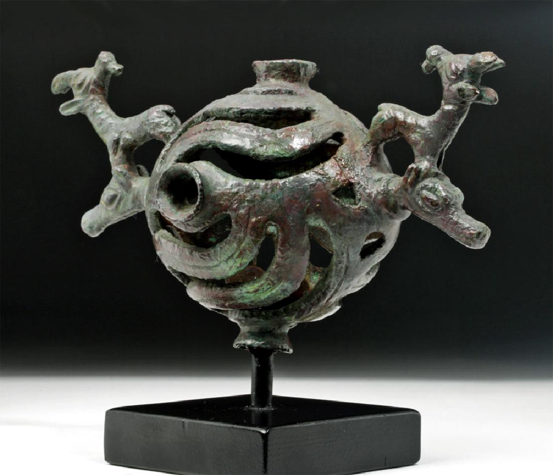 Published Large Elaborate Luristan Bronze Openwork Bell (1 of 5)